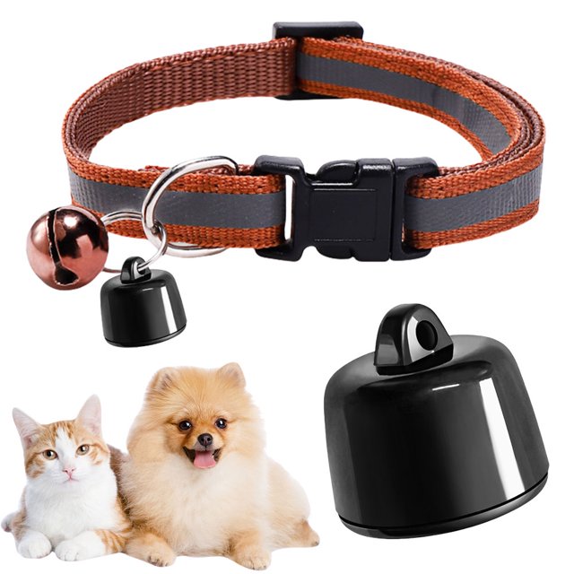 Rastreador Con Collar Ajustable para Gatos (café)