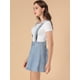 thumbnail image 4 of Minifalda Vaquera Allegra K de Tirantes con Botones Azul XS, 4 of 6