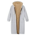 thumbnail image 3 of Women's Winter Coat Sherpa Lined Zip Hoodie Long Sweatshirt Fleece Warm Heavyweight Jacket, 3 of 6