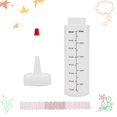 thumbnail image 3 of Baaxxango Paquete de 12 botellas de plástico de 8 oz/240 ml, botella de plástico con escala de polietileno, plástico duradero con tapa de punta roja y escala negra para salsas de ketchup, aderezos de, 3 of 5