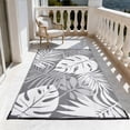 thumbnail image 5 of LUOVEN Waterproof Reversible Outdoor Rug 4x6 Plastic Straw Patio Rug for RV, Camping, Deck, Garden, Backyard, Porch, Gray & White, 5 of 8