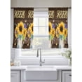 thumbnail image 5 of Sunflower Sheer Curtains 54 Inch Length 2 Panels Set Window Treatments, Yellow Flowers Summer Botanical Wooden Retro Art Rod Pocket Semi Curtains for Living Room/Bedroom/Kitchen Décor, 104"W x 54"L, 5 of 7