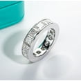 thumbnail image 3 of Silvago Jewel Princess Cut 3.2 Ct Diamond Wedding Band for Women's - Diamond Anniversary Gifts for Wife - 14k White Gold Over Diamond Band for Women's - Channel Set Women's Engagement Band, 3 of 8