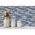 thumbnail image 3 of 4 Pieces, Blue Self-Adhesive Tiles, Vinyl Kitchen Adhesive Splashback, Bathroom Wall Tile Sticker, Mosaic Effect, 30.5x30.5cm, 3 of 4