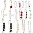 thumbnail image 1 of 18 piezas broche de perlas de imitación alfileres suéter chal clips perlas artificiales broche alfileres de seguridad elegante perla cardigan collar broche clips para mujeres, 1 of 5