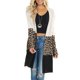 thumbnail image 5 of Puntoco Abrigo de manga larga con parte delantera abierta para mujer con diseño de leopardo/a cuadros a rayas Puntoco Puntoco-4543, 5 of 9