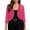 A Hot Pink, variant on Women Chiffon Short Sleeve Open Front Cropped Casual Dress Cover Up Bolero Shrug B Silver 2XL