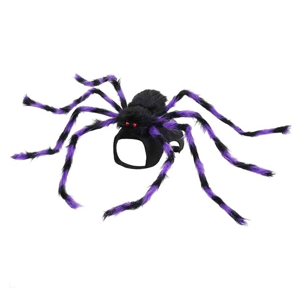 Disfraz de Halloween para mascotas, conjunto para gatos y perros, ropa aterradora de color morado para mascotas, disfraz para fiestas, accesorios para mascotas para interior y exterior.