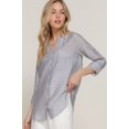thumbnail image 4 of Long Slv Split Round Neck Stripe Woven Shirt, 4 of 5