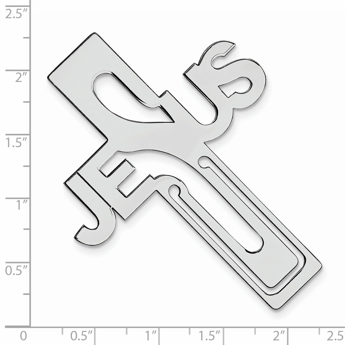 Sterling Silver Rhodium-plated Jesus Cross Bookmark QQ589