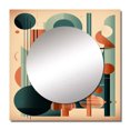 thumbnail image 2 of Designart "Mid Century Momentum Orange and Green IV" Modern Midcentury Square Mirror For Wall Decor - Large Orange Square Printed Wall Mirror Art - Wall Mounted Square Large Mirror, 2 of 5