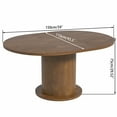 thumbnail image 7 of Extendable Wooden Round Dining Table, Modern Farmhouse Kitchen Table for 4-6, Walnut, 7 of 7