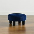 thumbnail image 3 of Jennifer Taylor Home Riley 16" Round Footstool Ottoman Navy Blue Velvet, 3 of 10