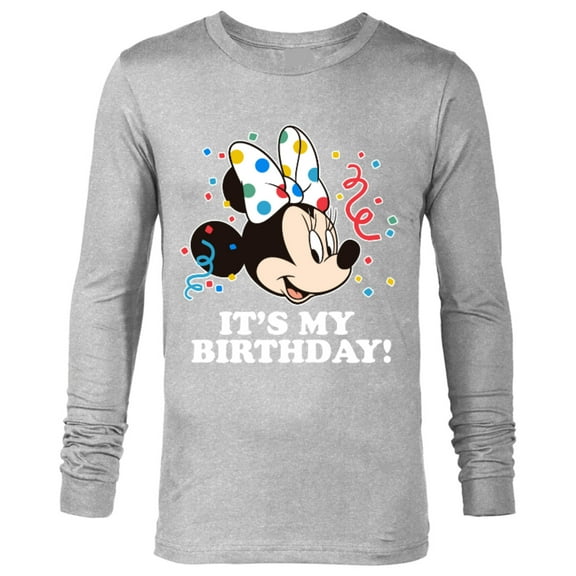 Disney Minnie Mouse It's My Birthday - Long Sleeve T-Shirt for Men -Customized-Athletic Heather