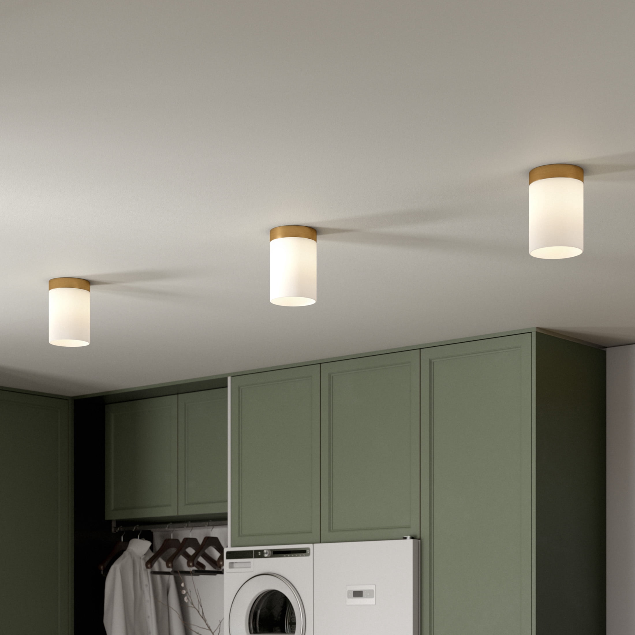 Evelyn&Zoe 6" Gold Semi Flush Mount