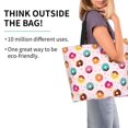 thumbnail image 2 of Pofeuu Colorful Donuts Print Reusable Grocery Bags - Washable, Foldable, Packable Tote, Large Handles, Heavy Duty, Zippered Top Pouch, 2 of 8