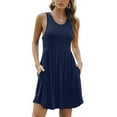thumbnail image 5 of Aiyino Women's Sleeveless Summer Casual Sundress Short Dress With Pockets, 5 of 7