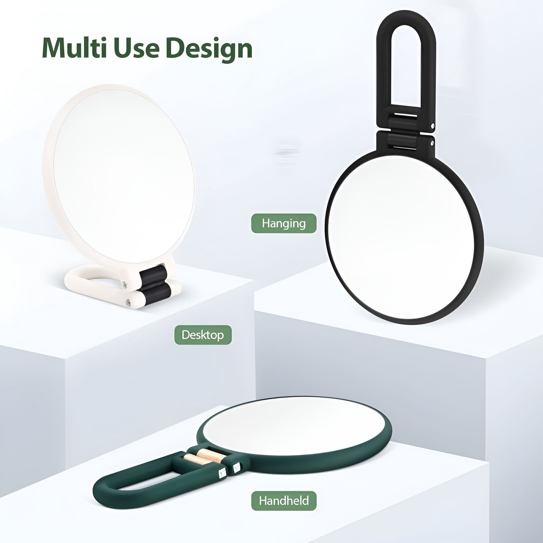 HBMYN 2026 New Modern Magnifying Glass Black and Gold 24Cm/9.45Inch 40X Magnification Handheld/Wall Mount/Tabletop Design Double Makeup with 360° Adjustable