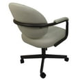 thumbnail image 3 of M-70 Dinette Swivel Metal Caster Chairs - Crackle Glass Ocean Beige Vinyl Coffee, 3 of 3