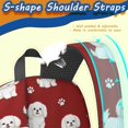 thumbnail image 5 of Maltese and Dog Paw Print Red 17" School Backpacks for Teens,Waterproof Oxford Fabric,S-Shape Padded Straps for School,Travel,Hiking,Camping, 5 of 6