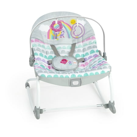 Bright Starts Rosy Rainbow Infant to Toddler Rocker with Vibrations Newborn Unisex