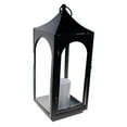 thumbnail image 2 of S4O 12" Metal Hanging Lantern with Glass + LED Candle Table Home Festival Decor / Black, 2 of 5