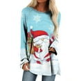 thumbnail image 2 of Pntutb Mujeres Mangas Largas Camisas Casuales Impresión de Navidad Cuello Redondo Pullover Túnica tops Pntutb Pntutb-512, 2 of 5