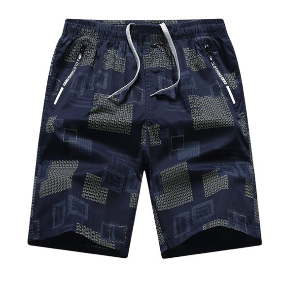 xfsWaSs Men's Casual Shorts Printed Knee-Length Straight Leg Beach Shorts With Pockets Comfort Loose Fit Summer Mens Shorts Active Bottoms