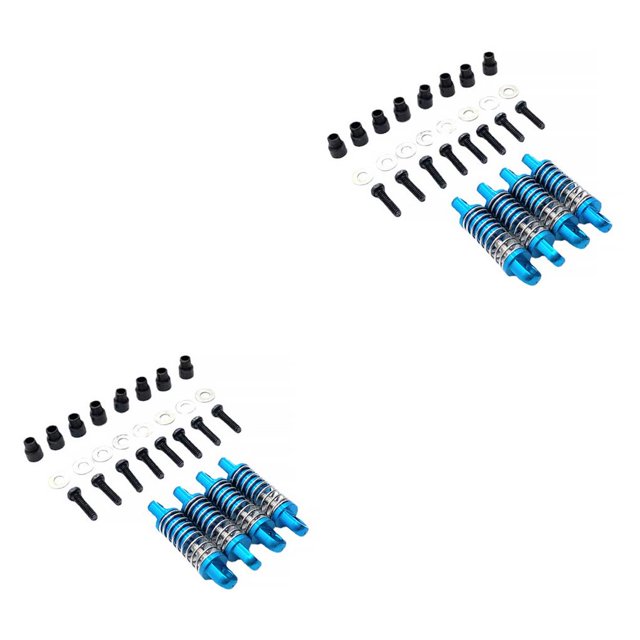 Amortiguador de metal Tholdsy 4 piezas Control remoto modelo de oruga 1:28 reemplazo para Wltoys Azul 2piezas