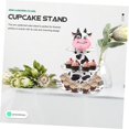 thumbnail image 2 of ZHAOCHENG Soporte para tartas con estampado de vaca, decoraciones para fiestas de vacas, galletas de animales, cupcakes, soporte para tartas de 3 niveles, soporte para tartas de cartón, estampado de v, 2 of 4