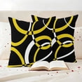 thumbnail image 3 of Yellow Geometric Outdoor Waterproof Pillow Covers, Modern Abstract Simple Lines Black Decorative Square Throw Pillowcase Sofa Cushion Sham for Patio/Couch/Chair, 26"x26" 2 Pack, 3 of 8