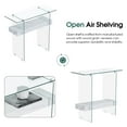 thumbnail image 4 of ivinta Narrow Glass Console Table with Storage Modern Sofa Table Entryway Table Glass Writing Desk Small Computer Desk TV Table Buffet Table Modern Accent Table for Small Space, 4 of 8