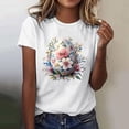 thumbnail image 5 of Womens Easter Tops 2025 Summer Comfortable Short Sleeve T-Shirt with Round Neck and Unique Easter Print, 5 of 5