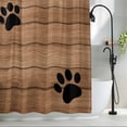 thumbnail image 2 of Farmhouse Shower Curtain, Cute Animal Claws Vintage Brown Wooden Board Waterproof Shower Curtain Set with 12 Hooks Lightweight Bath Curtains Fabric Bathroom Decor 48x72 Inches, 2 of 9