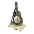 2024 Vintage Design Violin Clock Rests On A Sheet Music Book Resin
