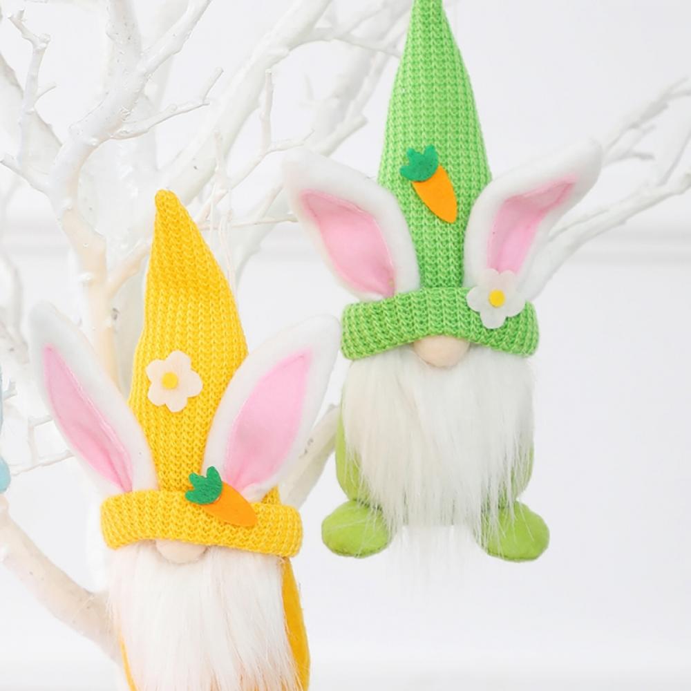2PACK Easter Bunny Gnomes Spring Gifts Decor, Elf Dwarf Ornaments Valentine Gnome Plush Handmade Gifts for Valentine's Day - image 4 of 10