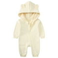 thumbnail image 2 of Ccpelsie Baby Boys Girls Infant Fleece Jumpsuits Warm Hoodie Plush Rompers Toddler Long Sleeve Thick Zip up Suit(Beige,3-6 Months), 2 of 7