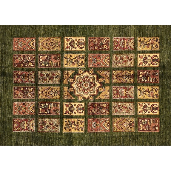 Ahgly Company Indoor Rectangle Abstract Brown Modern Area Rugs, 2' x 4'