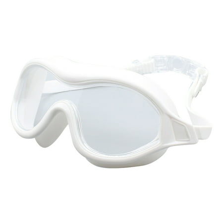 Large Frame Swimming Goggles  High-Definition Anti-Fog Goggles  Adult One-Piece Swimming Goggles For Men And Women-White