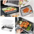 thumbnail image 3 of Miangastore 1 Set of Stainless Steel Roasting Pan with Rack Kitchen Storage Pan Oil Straining Grill Plate, 3 of 8