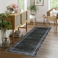 thumbnail image 1 of Garvee 2'x6' Modern Runner Rugs, Abstract Aesthetic Soft Living Room Rug Irregular Non-Slip Low-Pile Scalloped Rugs Carpet for Bedroom Hallway Kitchen, Black, 1 of 8