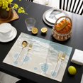 thumbnail image 3 of Blue Coastal Sea Turtle Placemats Set of 8, Summer Beach Ocean Abstract Art Placemats for Dining Table, Place Mats for Kitchen Tabletop, Waterproof Wipeable Dining Table Mats Set, 3 of 9