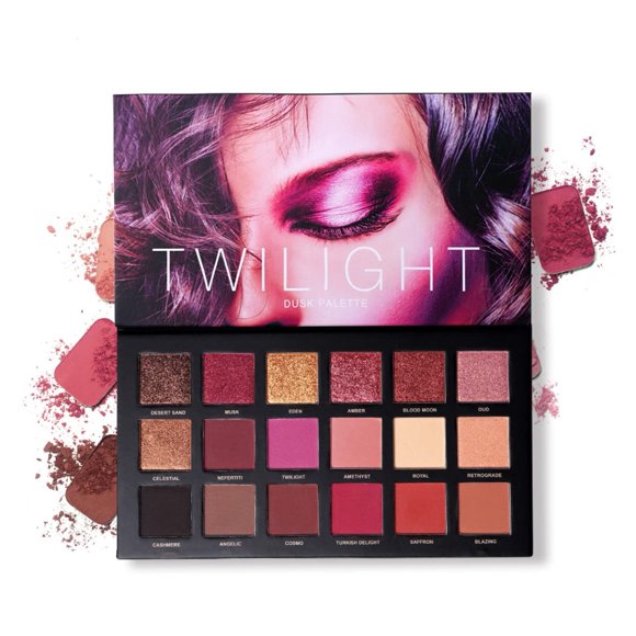 Paleta de sombras de ojos Ucanbe Professional de 18 colores, altamente pigmentada (10 mates, 7 brillantes y 1 metálico brillante), cremosa, aterciopelada y de larga duración.