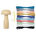 thumbnail image 1 of Hioecau 1 Set Darning Mushroom Wood Darning Egg Knitting Repair Tool Sewing Tool with Elastic Rope Large Eye Needle for Darning Socks Hats Sweaters DIY Sewing Crafts, 1 of 8
