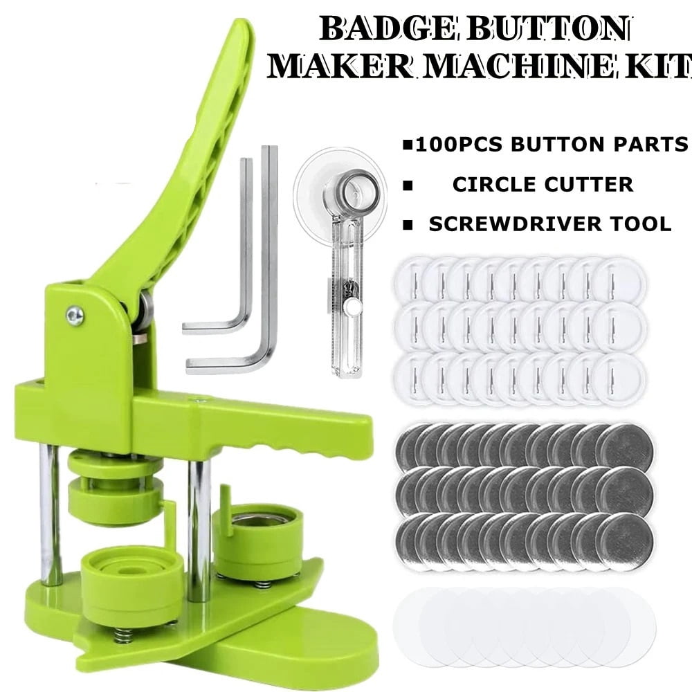 25MM Badges Button Maker Machine Kit, DIY Pin Badge Making Machine Set with 100 Button ,Beginner-Friendly