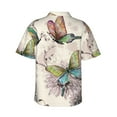 thumbnail image 3 of Balery Flying Butterflies-1 Print Men's Hawaiian Shirts Short Sleeve Beach Shirt Relaxed Fit Vacation Button Down Shirts-3X-Large, 3 of 9