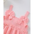 thumbnail image 4 of KIMI BEAR 2T Toddler Girl Summer Outfit Set 3T Child Girls Clothes Ruffle Sleeveless Off the Shoulder Solid Color Top Shorts 2pcs Clothing Pink, 4 of 9