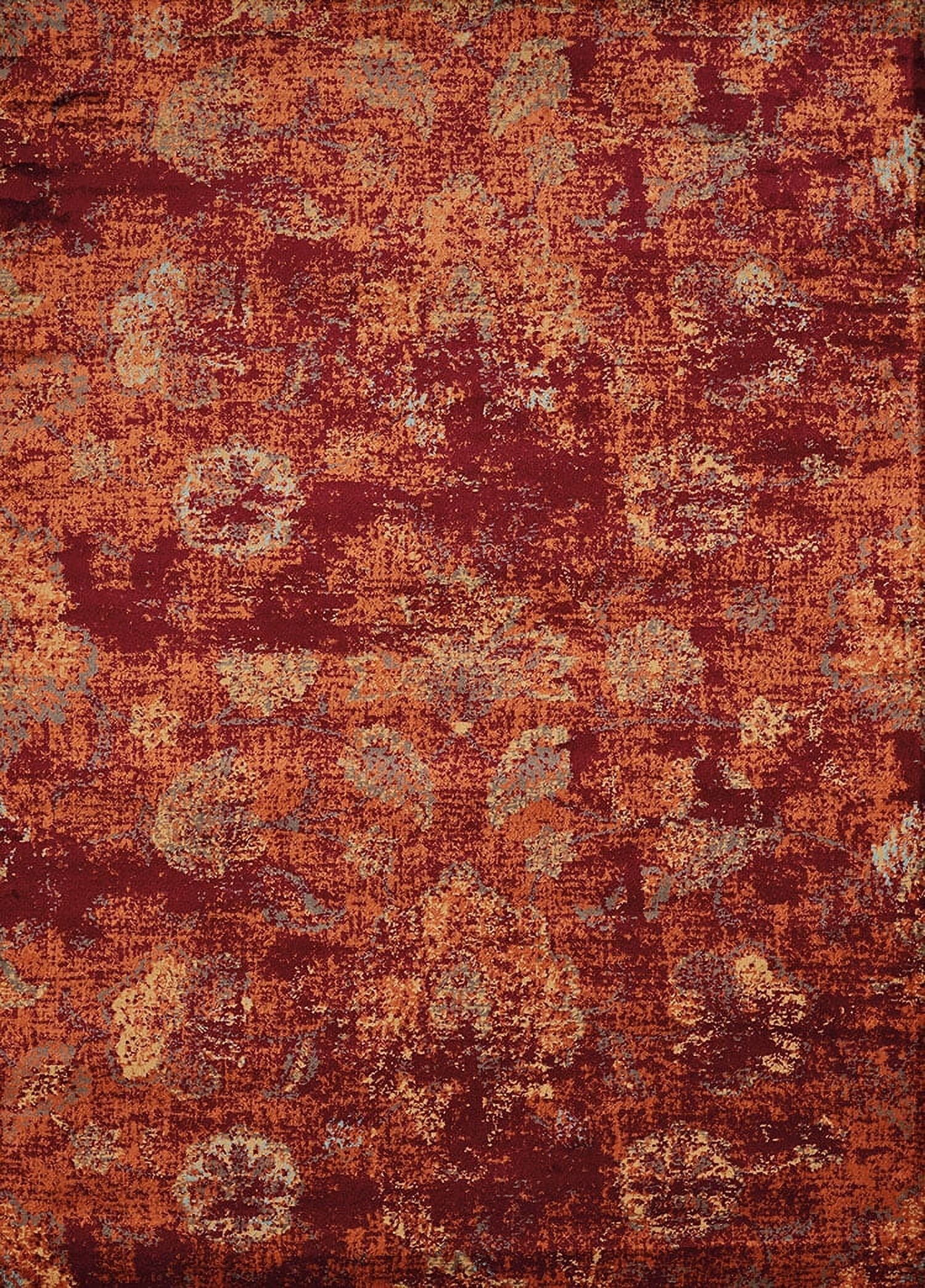 United Weavers Amarna Via Vicoasa Distressed Crimson Woven Olefin Area Rug or Runner
