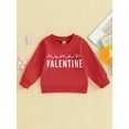 thumbnail image 2 of Rdhnmea Mommy and Me Valentines Outfits Letter Sweatshirt Long Sleeve Pullover, 2 of 9