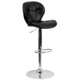 thumbnail image 6 of Flash Furniture Contemporary Tufted Black Vinyl Adjustable Height Bar Stool with Chrome Base, 2 Pack, 6 of 8